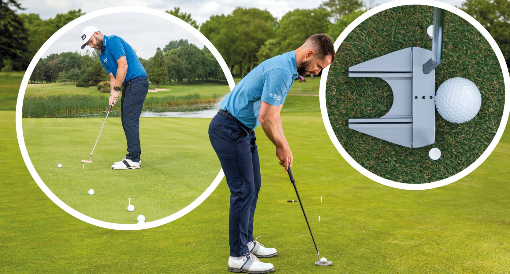 Golf tees used as a gate drill for putting stroke